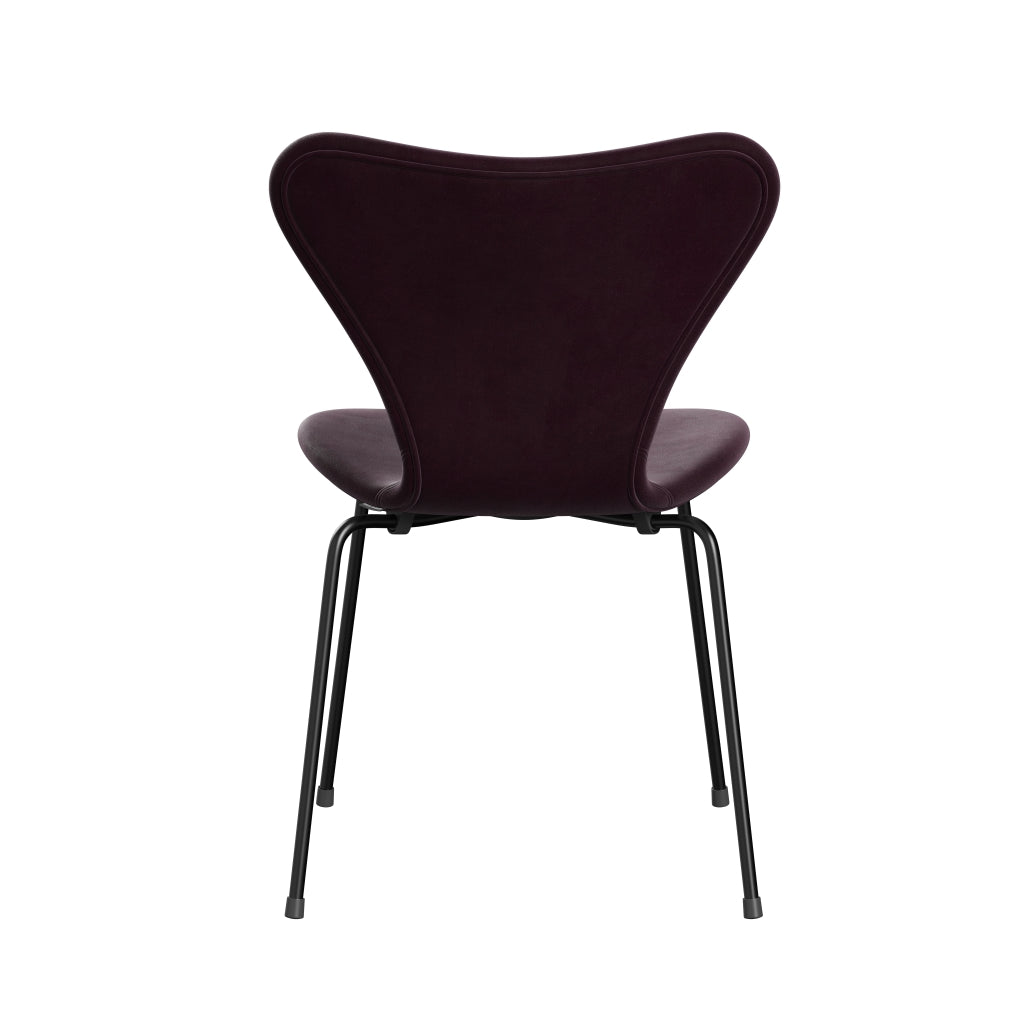 [product_category]-Fritz Hansen 3107 Chair Full Upholstery, Black/Belfast Velvet Dark Plum-Fritz Hansen-3107FU-BEL232-DRBL-FRI-4