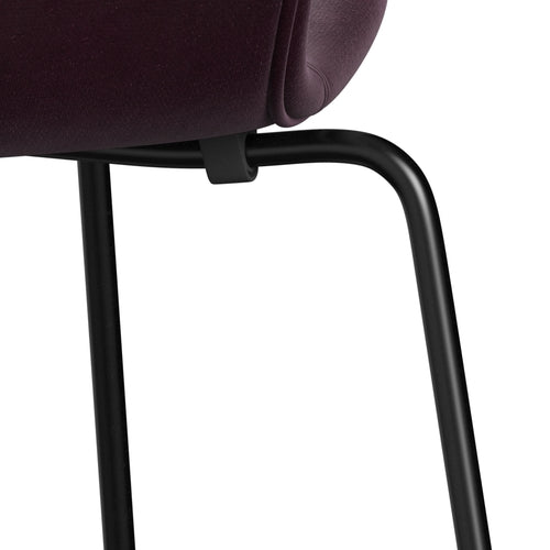 [product_category]-Fritz Hansen 3107 Chair Full Upholstery, Black/Belfast Velvet Dark Plum-Fritz Hansen-3107FU-BEL232-DRBL-FRI-7