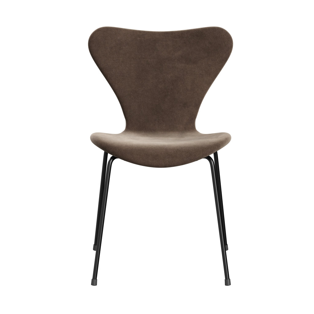 [product_category]-Fritz Hansen 3107 Chair Full Upholstery, Black/Belfast Velvet Grey Brown-Fritz Hansen-3107FU-BEL772-DRBL-FRI-1