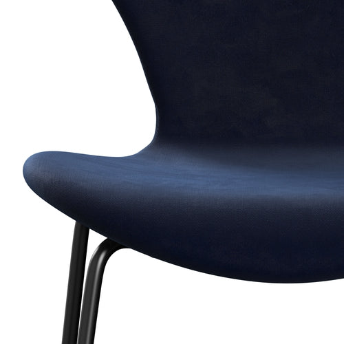 [product_category]-Fritz Hansen 3107 Chair Full Upholstery, Black/Belfast Velvet Midnight Blue-Fritz Hansen-3107FU-BEL062-DRBL-FRI-6