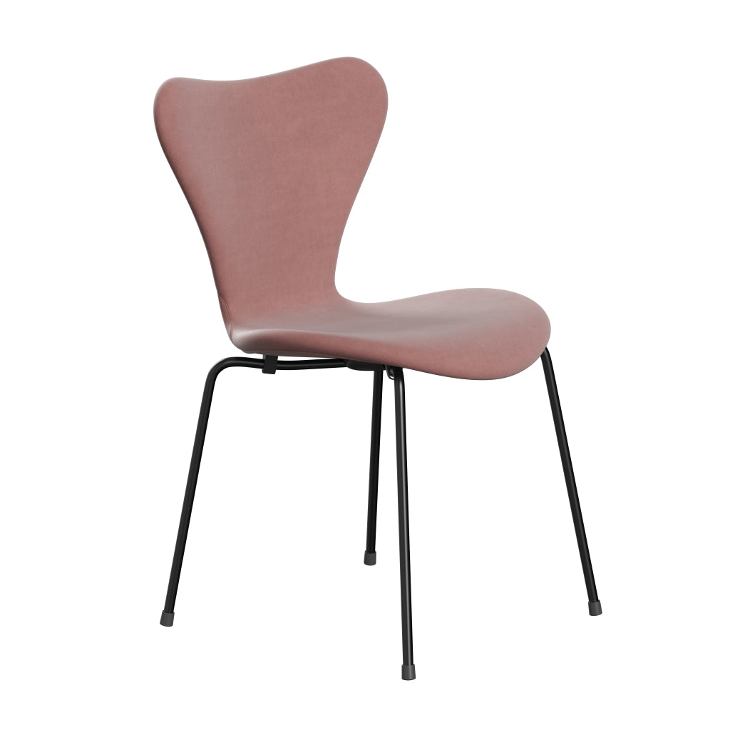 [product_category]-Fritz Hansen 3107 Chair Full Upholstery, Black/Belfast Velvet Misty Rose-Fritz Hansen-3107FU-BEL593-DRBL-FRI-2