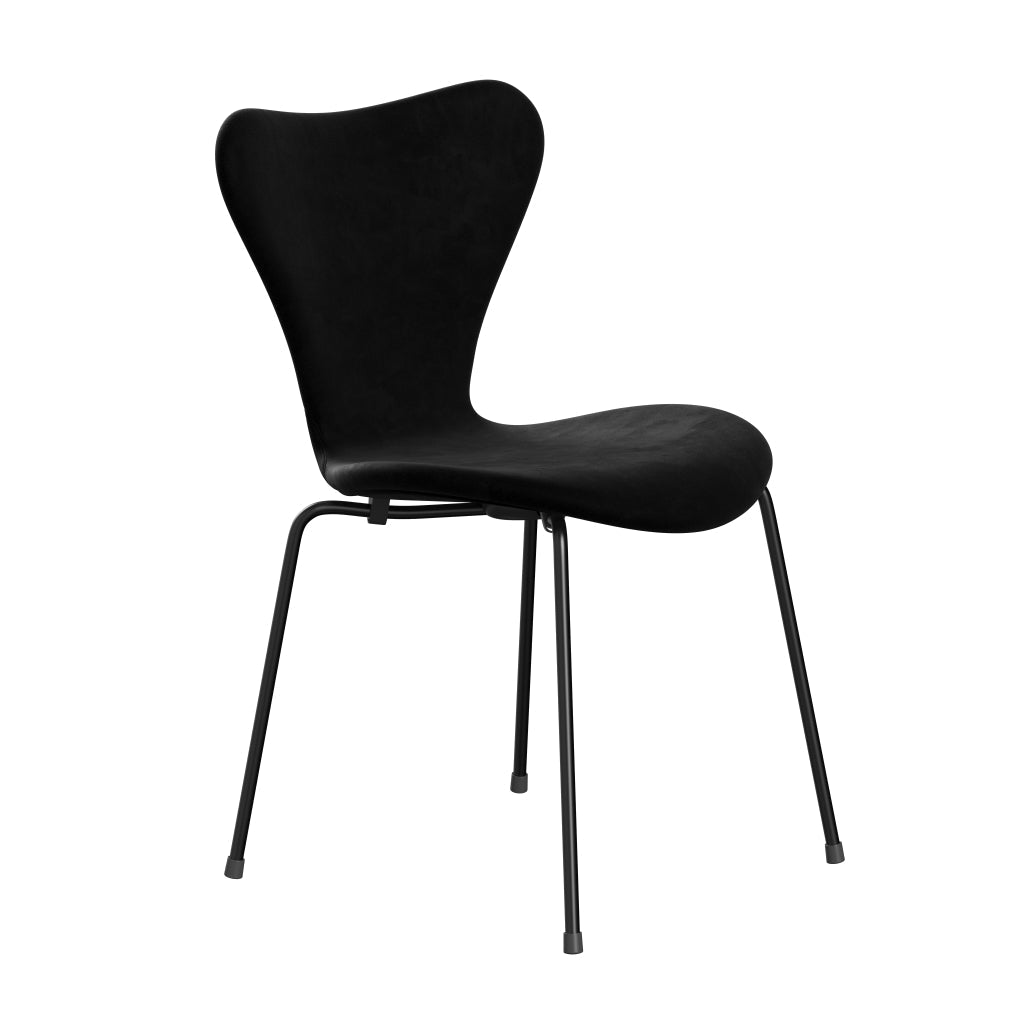 [product_category]-Fritz Hansen 3107 Chair Full Upholstery, Black/Belfast Velvet Night Black-Fritz Hansen-3107FU-BEL150-DRBL-FRI-2