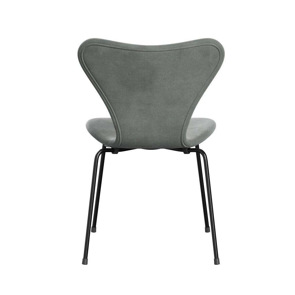 [product_category]-Fritz Hansen 3107 Chair Full Upholstery, Black/Belfast Velvet Seal Grey-Fritz Hansen-3107FU-BEL139-DRBL-FRI-4