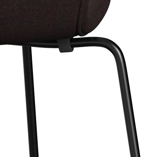 Fritz Hansen 3107 Silla tapicería completa, piedra negra negra/lienzo