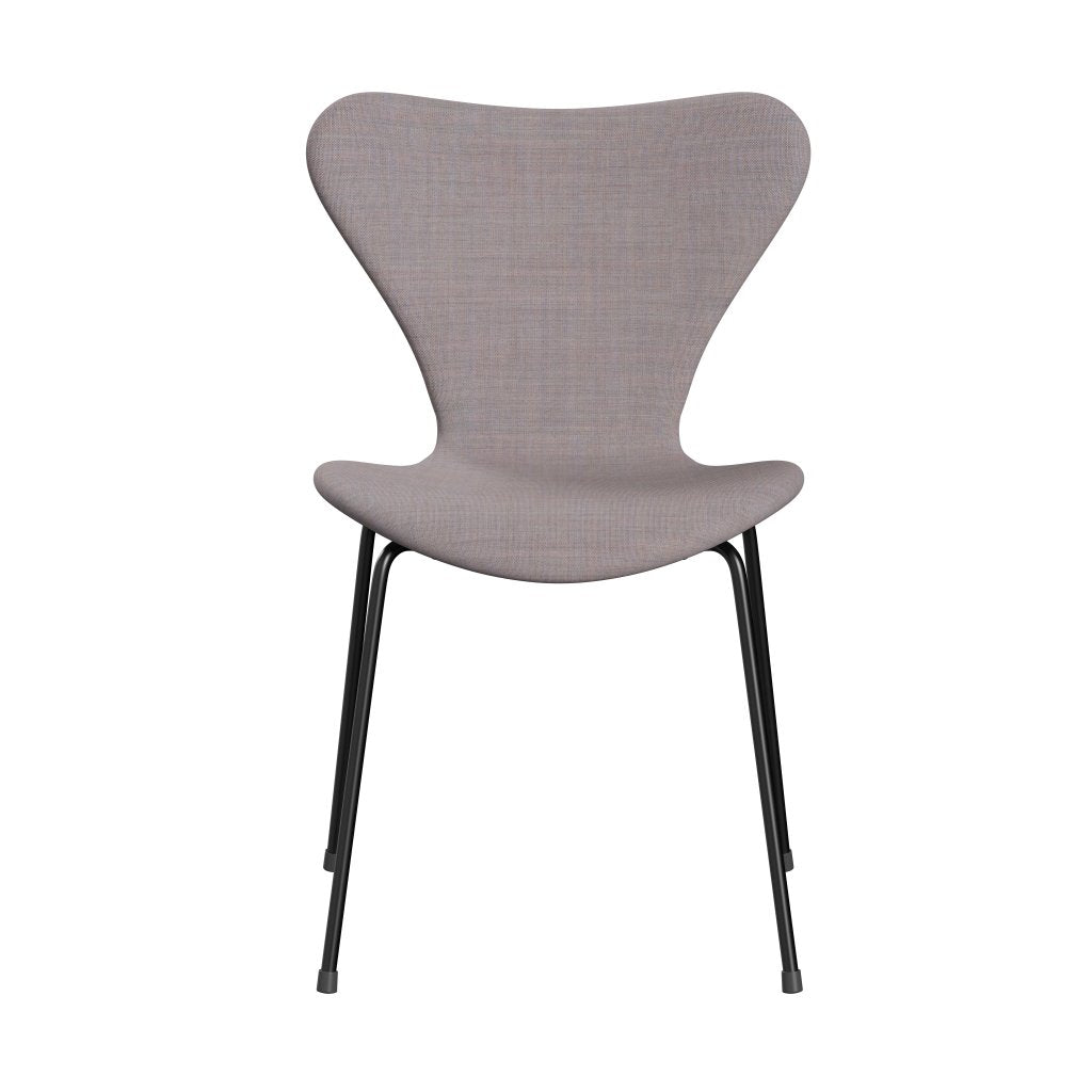 Fritz Hansen 3107 Chair Full Upholstery, Black/Canvas Cool Light Blue