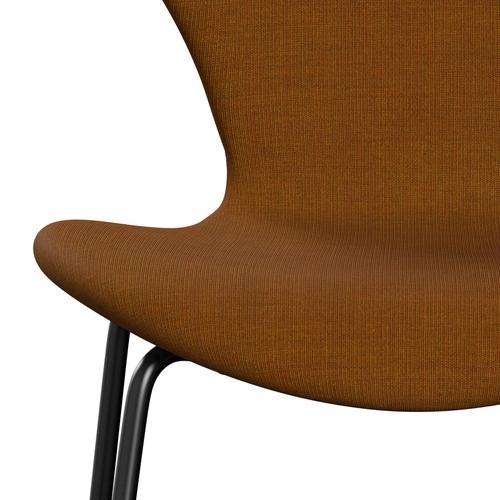 Fritz Hansen 3107 Silla tapicería completa, negro/lienzo Beige oscuro