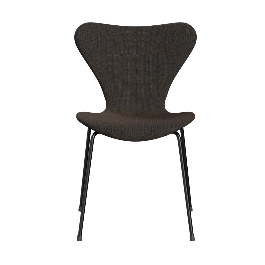 Fritz Hansen 3107 Silla Tapicería completa, Black/Canvas Grey Blue