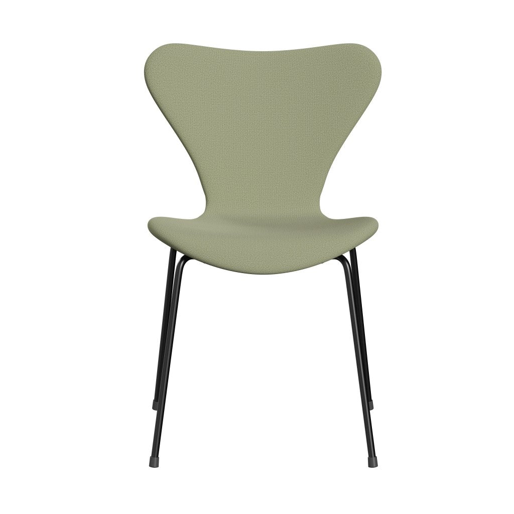 [product_category]-Fritz Hansen 3107 Chair Full Upholstery, Black/Capture Soft Green-Fritz Hansen-3107FU-CP5101-DRBL-FRI-1