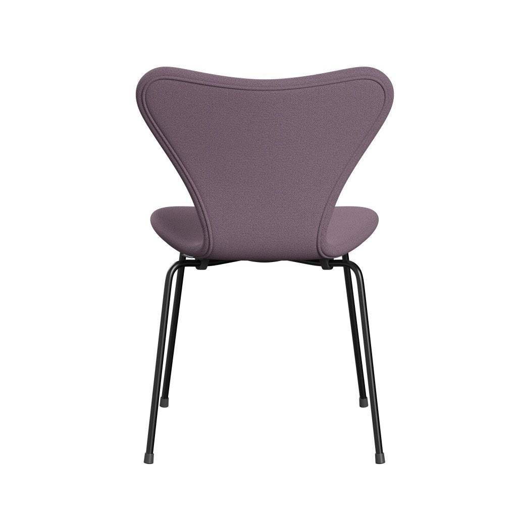 Fritz Hansen 3107 Chair Full Upholstery, Black/Capture Violet/Brown