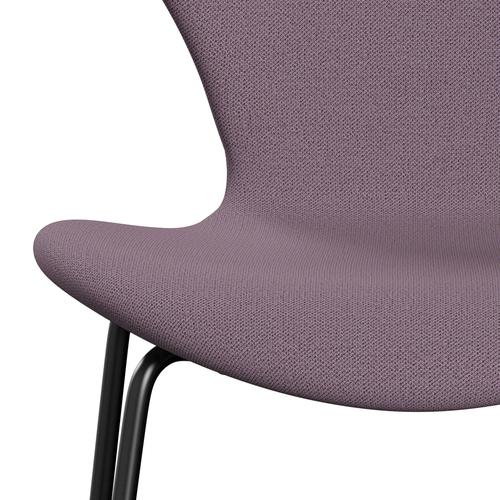 Fritz Hansen 3107 Chair Full Upholstery, Black/Capture Violet/Brown