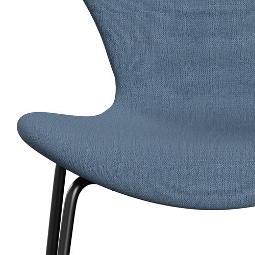 [product_category]-Fritz Hansen 3107 Chair Full Upholstery, Black/Christianshavn Light Blue-Fritz Hansen-3107FU-CH1152-DRBL-FRI-6