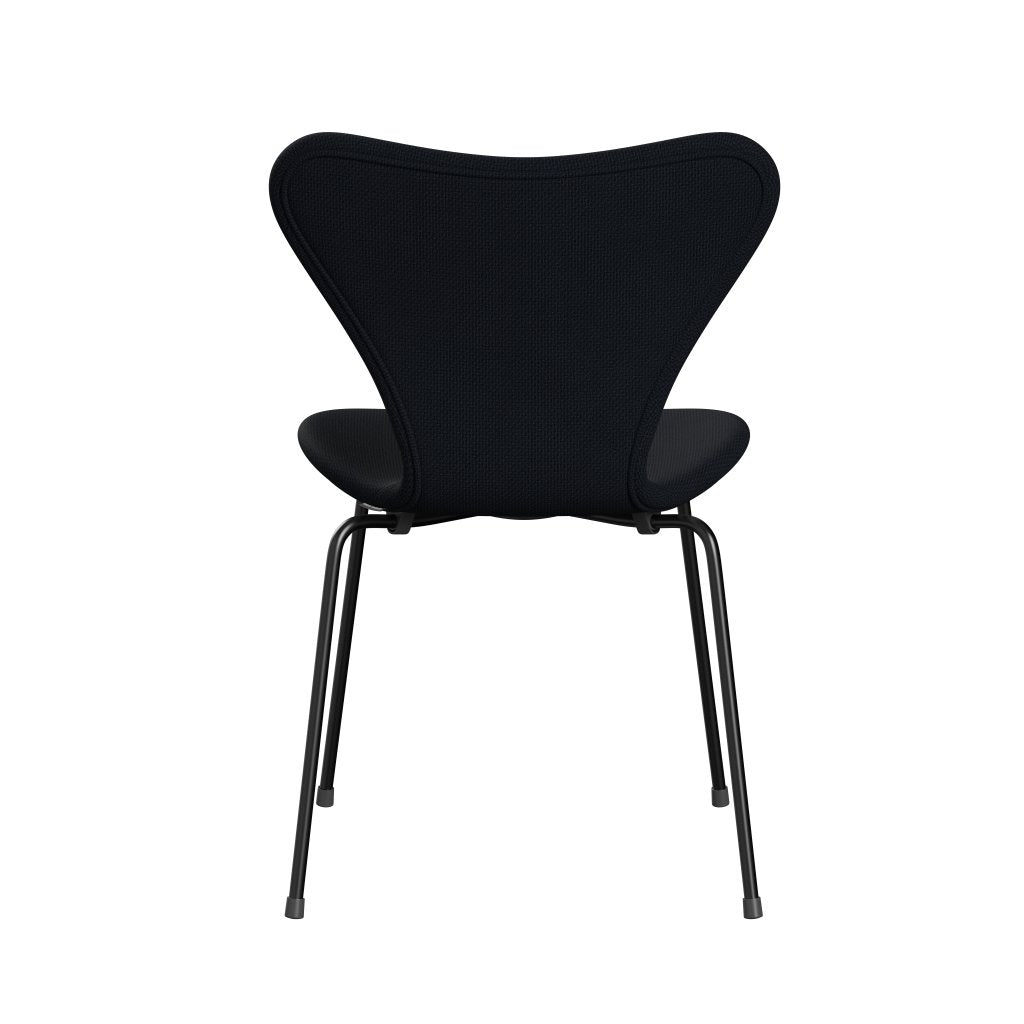 Fritz Hansen 3107 Chair Full Upholstery, Black/Diablo Dark Blue