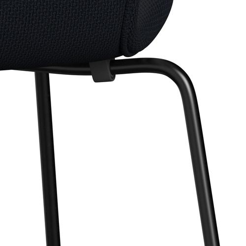 Fritz Hansen 3107 Chair Full Upholstery, Black/Diablo Dark Blue