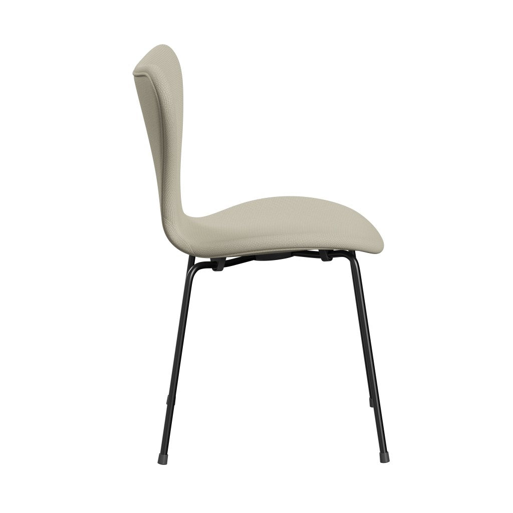 Fritz Hansen 3107 Stuhl Full Polster, Schwarz/Diablo Haferflocken