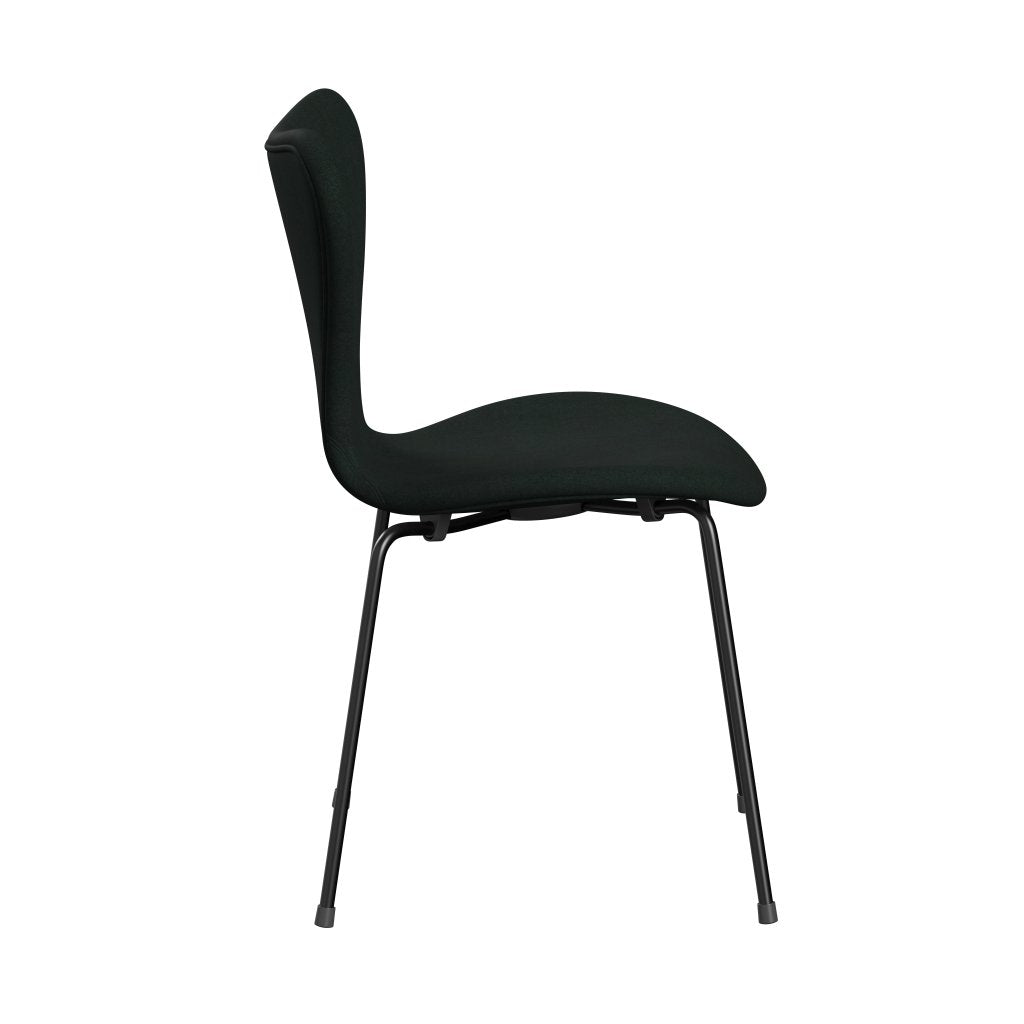 Fritz Hansen 3107 Silla tapicería completa, carbón negro/divina