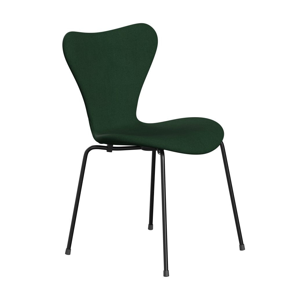 Fritz Hansen 3107 Stol Fuld polstring, Black/Divina Dark Green (DIV876)