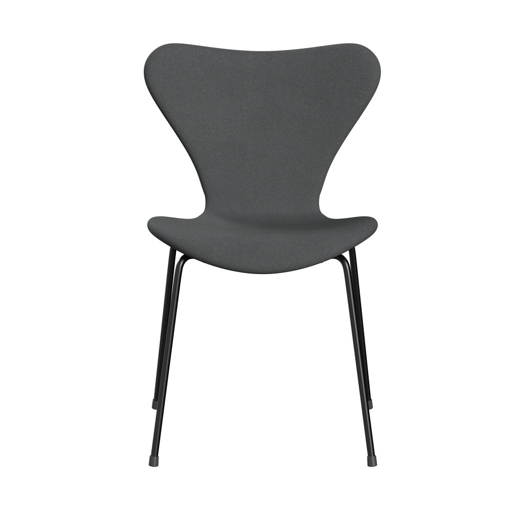 Fritz Hansen 3107 chaise pleine d'ameublement, noir / divina gris foncé