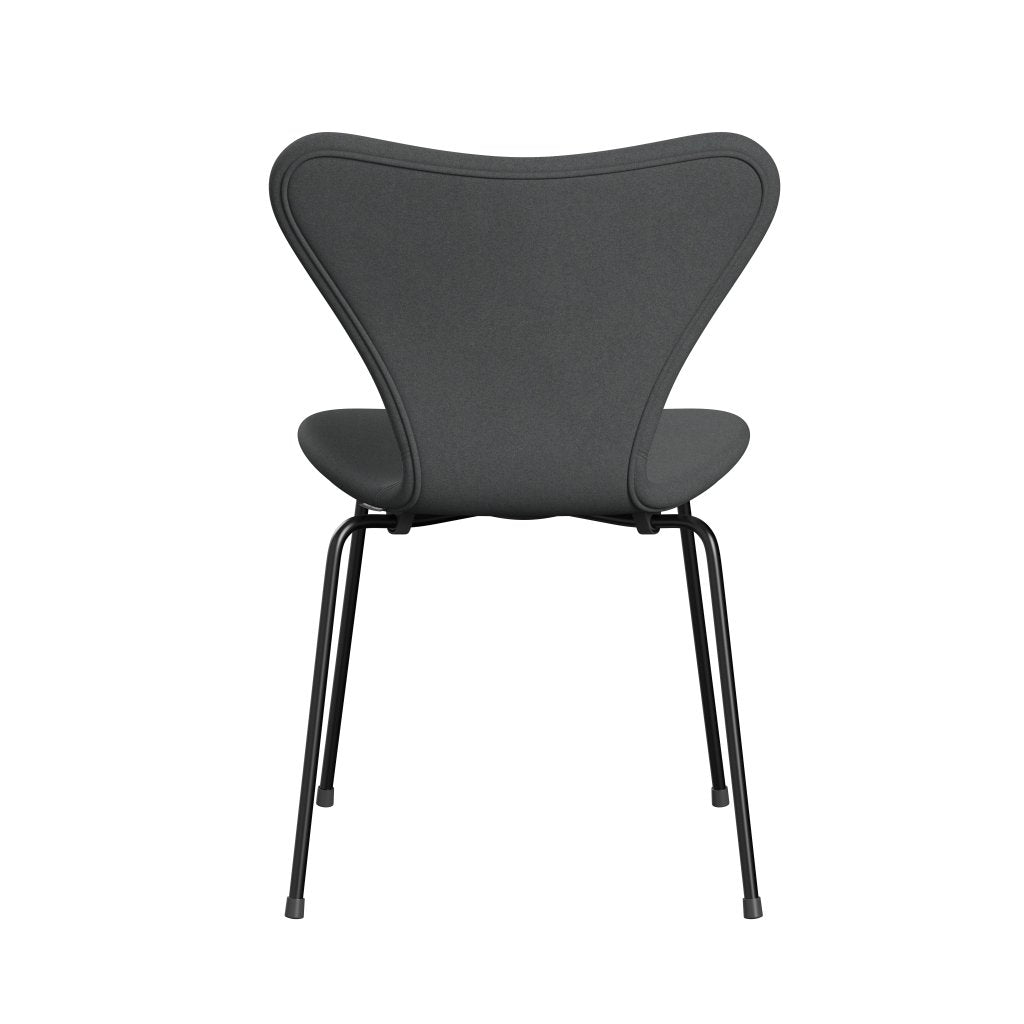 Fritz Hansen 3107 Stuhl Vollbeziegele, schwarz/divina dunkelgrau