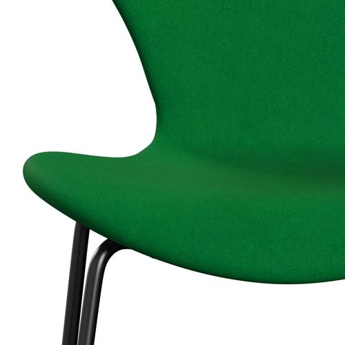 Fritz Hansen 3107 Chair Full Upholstery, Black/Divina Grass Green