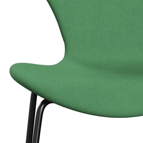 Fritz Hansen 3107 chaise complète complète, noir / divina vert