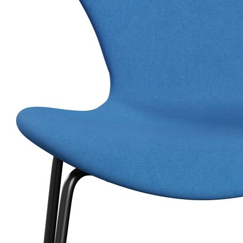 Fritz Hansen 3107 chaise complète complète, noir / divina bleu clair (div742)