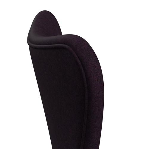 Fritz Hansen 3107 chaise complète complète, noir / divina MD Aubergine