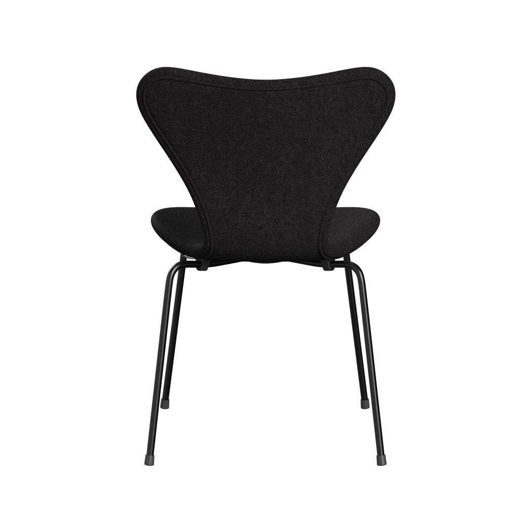 Fritz Hansen 3107 Silla tapicería completa, negra/Divina MD Gray Dark Grey