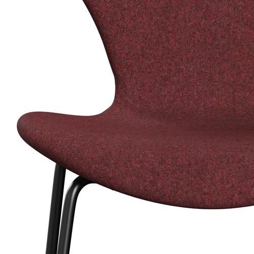 Fritz Hansen 3107 Stuhl Full Polstery, Black/Divina MD Heather