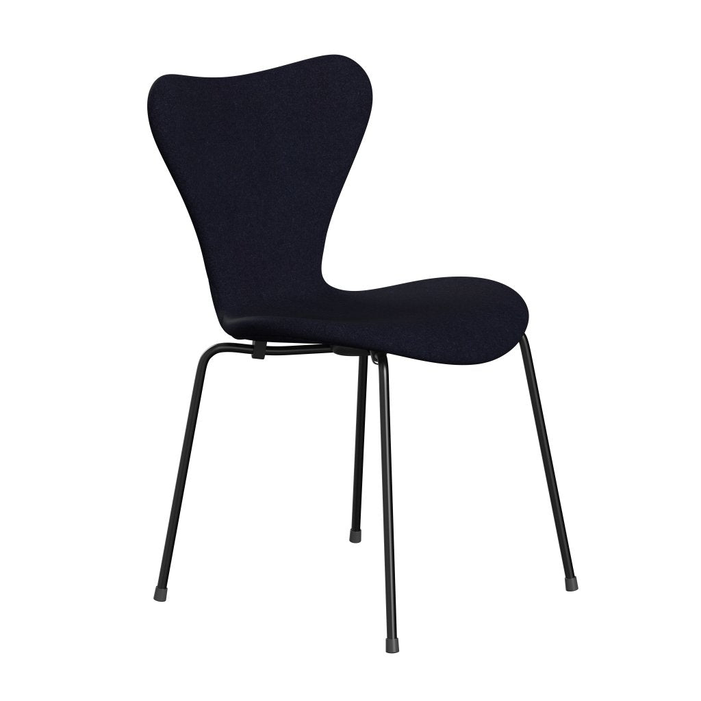 Fritz Hansen 3107 Chair Full Upholstery, Black/Divina Md Navy Dark