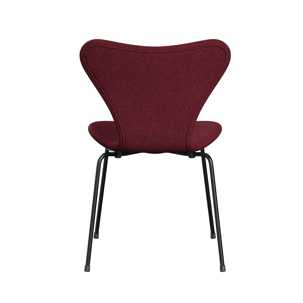 Fritz Hansen 3107 chaise complète complète, Black / Divina MD Raspberry