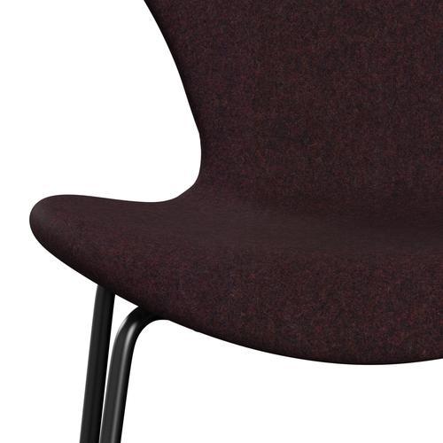 [product_category]-Fritz Hansen 3107 Chair Full Upholstery, Black/Divina Md Wine Red-Fritz Hansen-3107FU-DMD673-DRBL-FRI-6