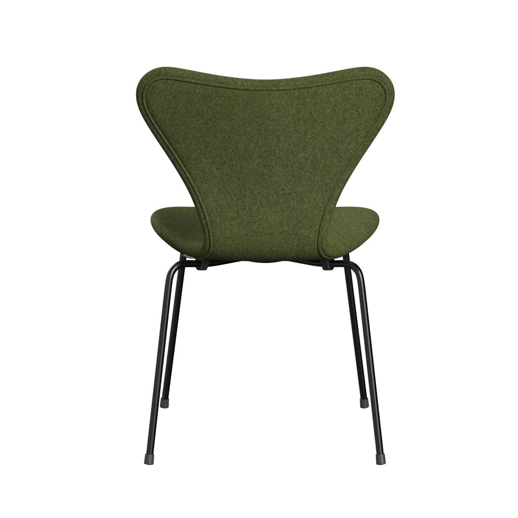 Fritz Hansen 3107 Stuhl Full Polstery, Black/Divina MD Wintergreen