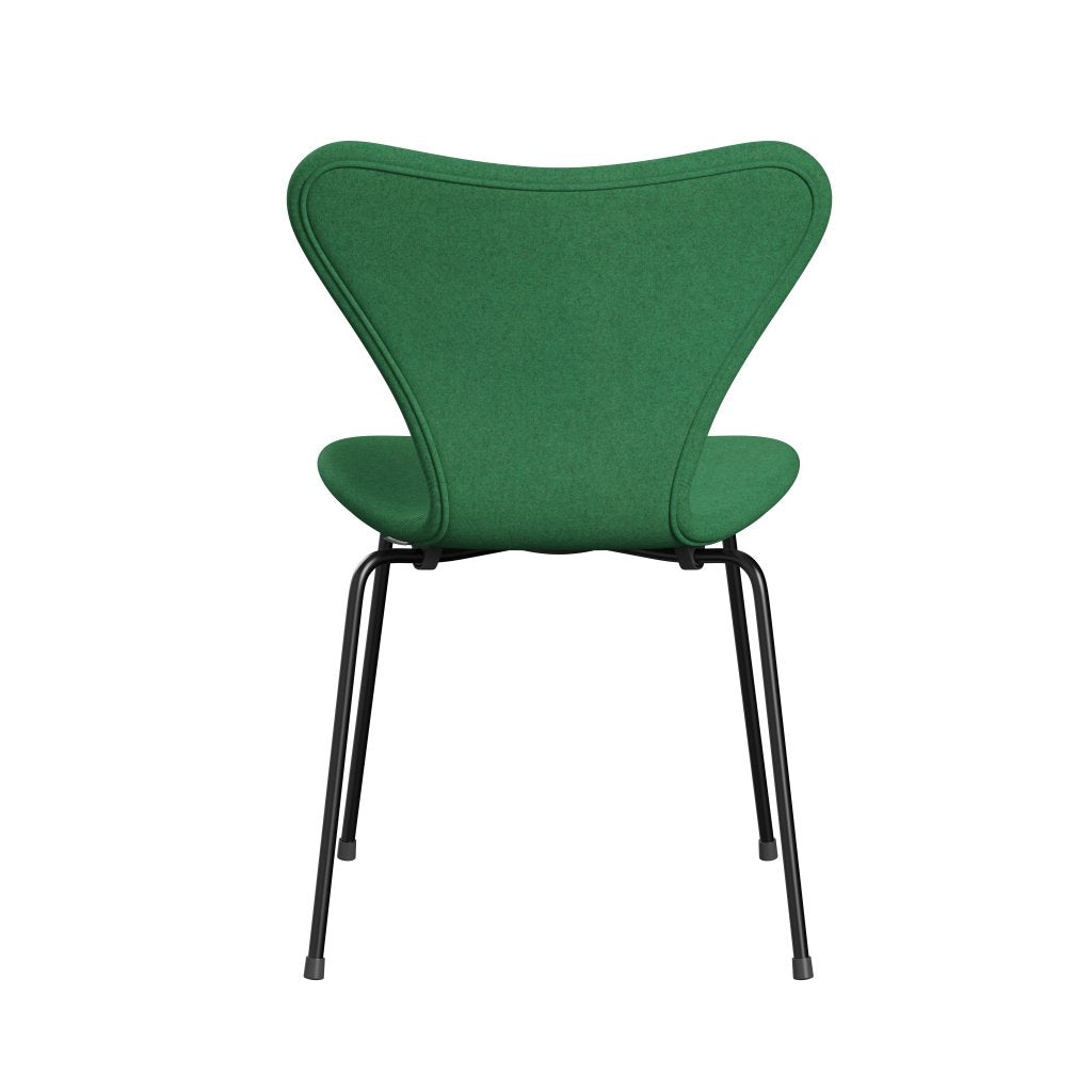 Fritz Hansen 3107 Stol Fuld polstring, Black/Divina Melange Green