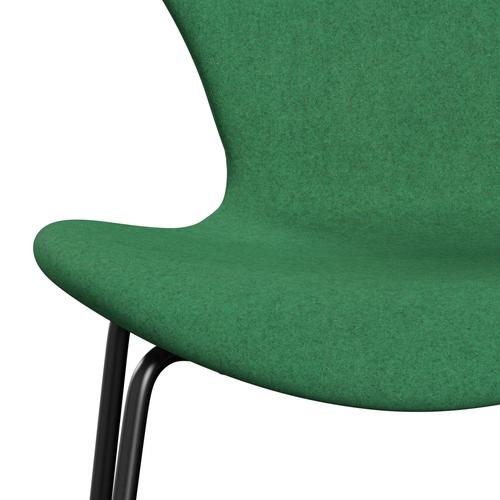 Fritz Hansen 3107 Stol Fuld polstring, Black/Divina Melange Green