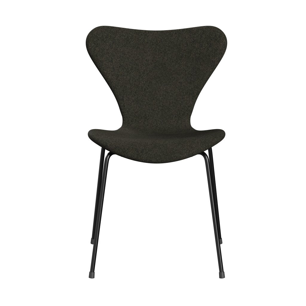 [product_category]-Fritz Hansen 3107 Chair Full Upholstery, Black/Divina Melange Grey Brown-Fritz Hansen-3107FU-DIM277-DRBL-FRI-1