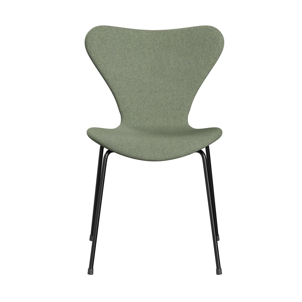 [product_category]-Fritz Hansen 3107 Chair Full Upholstery, Black/Divina Melange Light Green-Fritz Hansen-3107FU-DIM917-DRBL-FRI-1