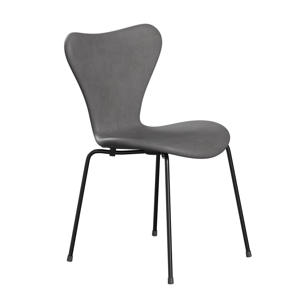 [product_category]-Fritz Hansen 3107 Chair Full Upholstery, Black/Embrace Concrete-Fritz Hansen-3107FU-SECONC-DRBL-FRI-2