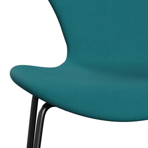 [product_category]-Fritz Hansen 3107 Chair Full Upholstery, Black/Fame Green Turquoise-Fritz Hansen-3107FU-F67067-DRBL-FRI-6