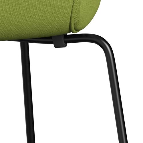 [product_category]-Fritz Hansen 3107 Chair Full Upholstery, Black/Fame Light Grass Green-Fritz Hansen-3107FU-F68145-DRBL-FRI-7