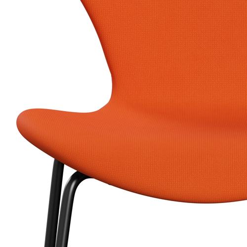 [product_category]-Fritz Hansen 3107 Chair Full Upholstery, Black/Fame Orange (F63016)-Fritz Hansen-3107FU-F63016-DRBL-FRI-6