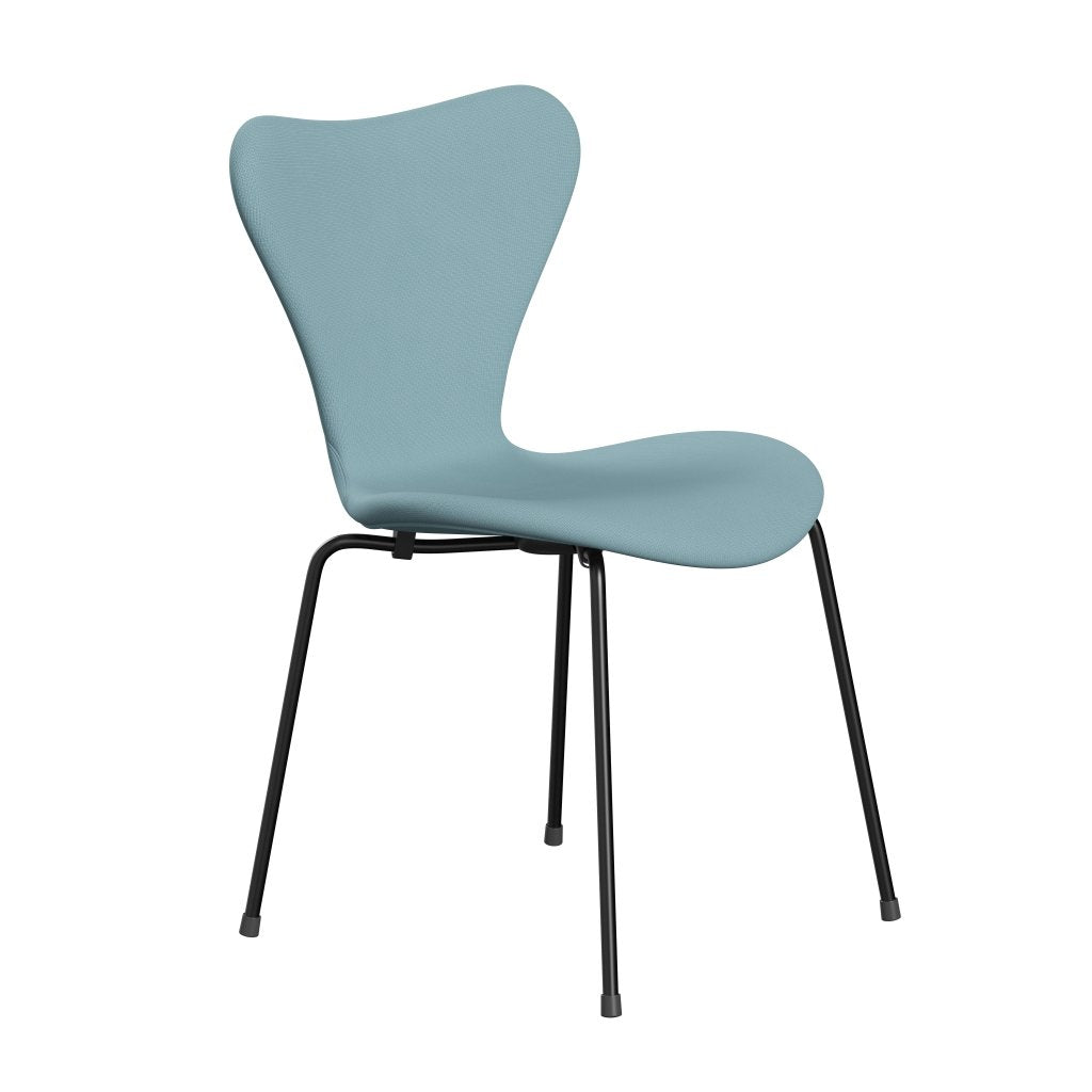 Fritz Hansen 3107 chaise complète complète, lumière turquoise noire / renommée