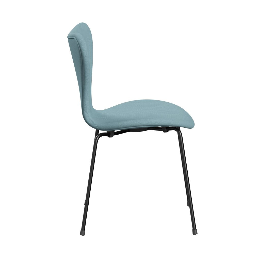 Fritz Hansen 3107 chaise complète complète, lumière turquoise noire / renommée