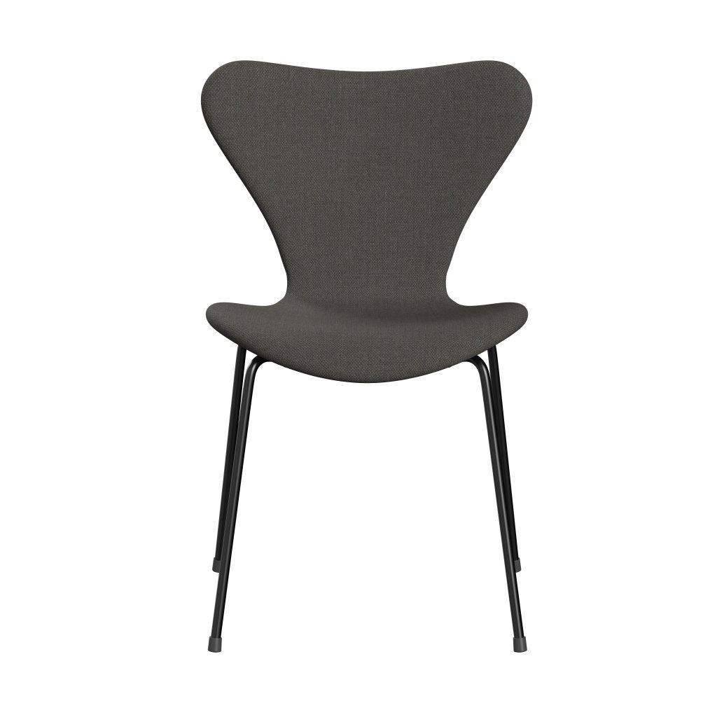 [product_category]-Fritz Hansen 3107 Chair Full Upholstery, Black/Fiord Dark Grey/Stone-Fritz Hansen-3107FU-FIO371-DRBL-FRI-1