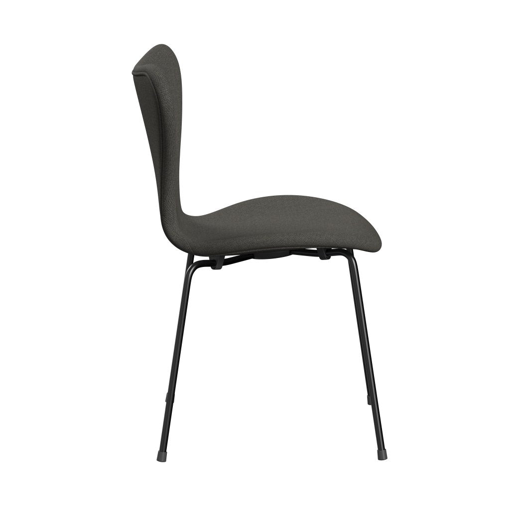 [product_category]-Fritz Hansen 3107 Chair Full Upholstery, Black/Fiord Dark Grey/Stone-Fritz Hansen-3107FU-FIO371-DRBL-FRI-3