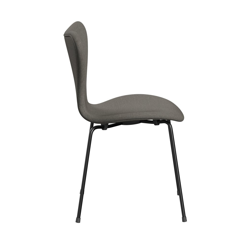[product_category]-Fritz Hansen 3107 Chair Full Upholstery, Black/Fiord Grey/Stone-Fritz Hansen-3107FU-FIO351-DRBL-FRI-3
