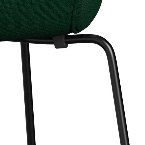 [product_category]-Fritz Hansen 3107 Chair Full Upholstery, Black/Hallingdal Bottle Green-Fritz Hansen-3107FU-HAL944-DRBL-FRI-7