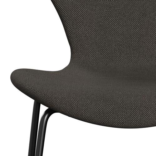 [product_category]-Fritz Hansen 3107 Chair Full Upholstery, Black/Hallingdal Charcoal Light-Fritz Hansen-3107FU-HAL153-DRBL-FRI-6