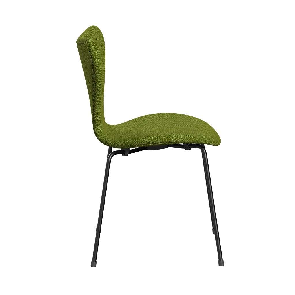 [product_category]-Fritz Hansen 3107 Chair Full Upholstery, Black/Hallingdal Green-Fritz Hansen-3107FU-HAL980-DRBL-FRI-3