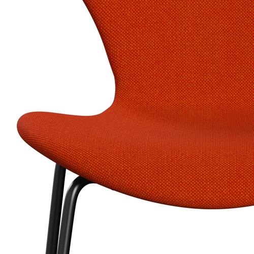 [product_category]-Fritz Hansen 3107 Chair Full Upholstery, Black/Hallingdal Red/Orange-Fritz Hansen-3107FU-HAL590-DRBL-FRI-6