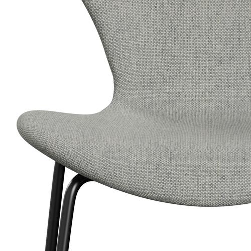 [product_category]-Fritz Hansen 3107 Chair Full Upholstery, Black/Hallingdal White/Grey-Fritz Hansen-3107FU-HAL110-DRBL-FRI-6